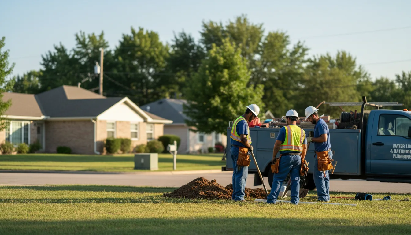 Residential water line and bathroom plumbing service in Freistatt, MO
